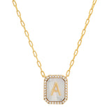 TAI JEWELRY | Mother Of Pearl Monogram Necklace | Necklace |