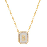 TAI JEWELRY | Mother Of Pearl Monogram Necklace | Necklace |