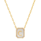 TAI JEWELRY Necklace C Mother Of Pearl Monogram Necklace