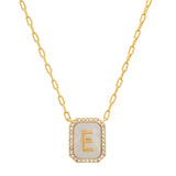 TAI JEWELRY Necklace E Mother Of Pearl Monogram Necklace