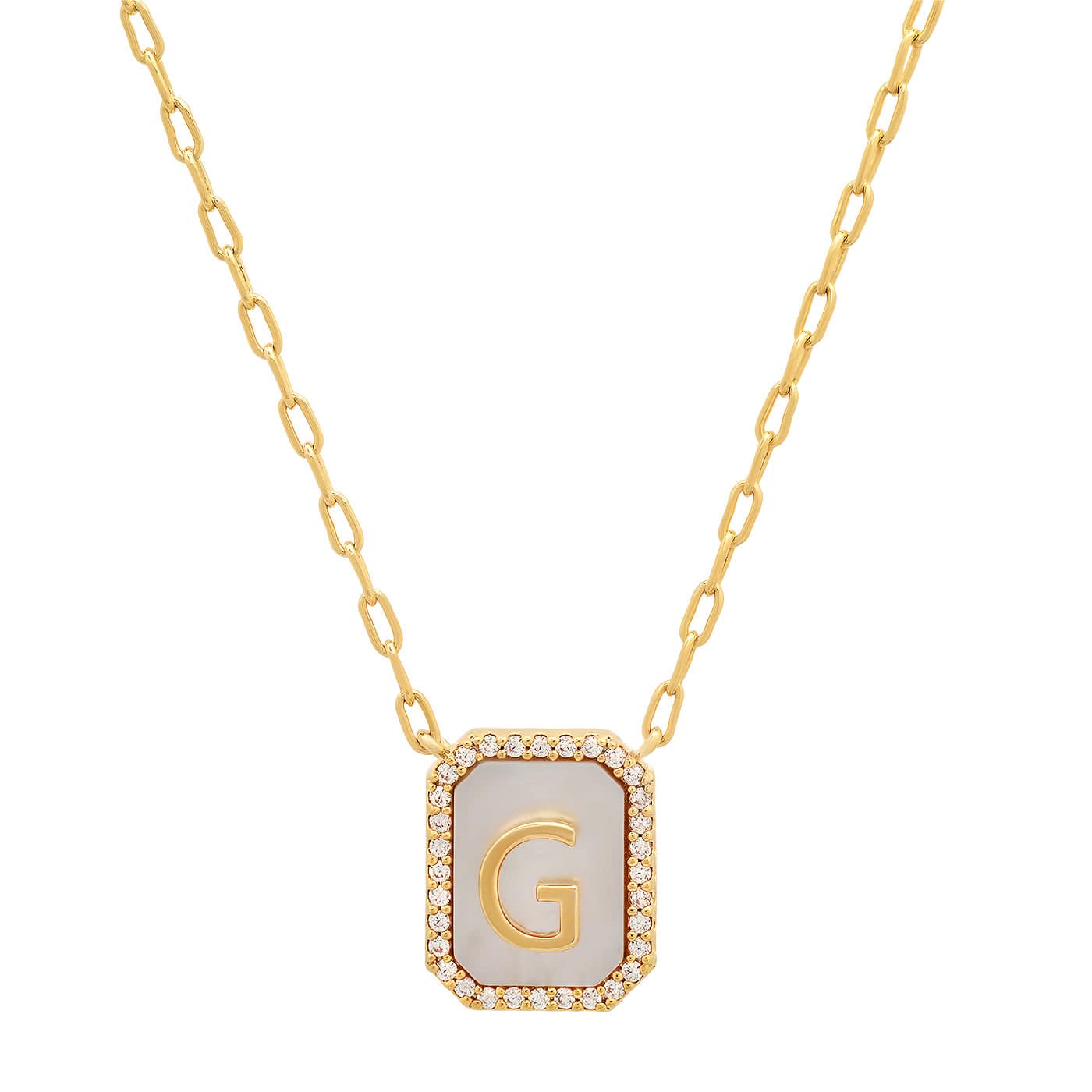 TAI JEWELRY | Mother Of Pearl Monogram Necklace | Necklace |
