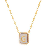 TAI JEWELRY Necklace G Mother Of Pearl Monogram Necklace