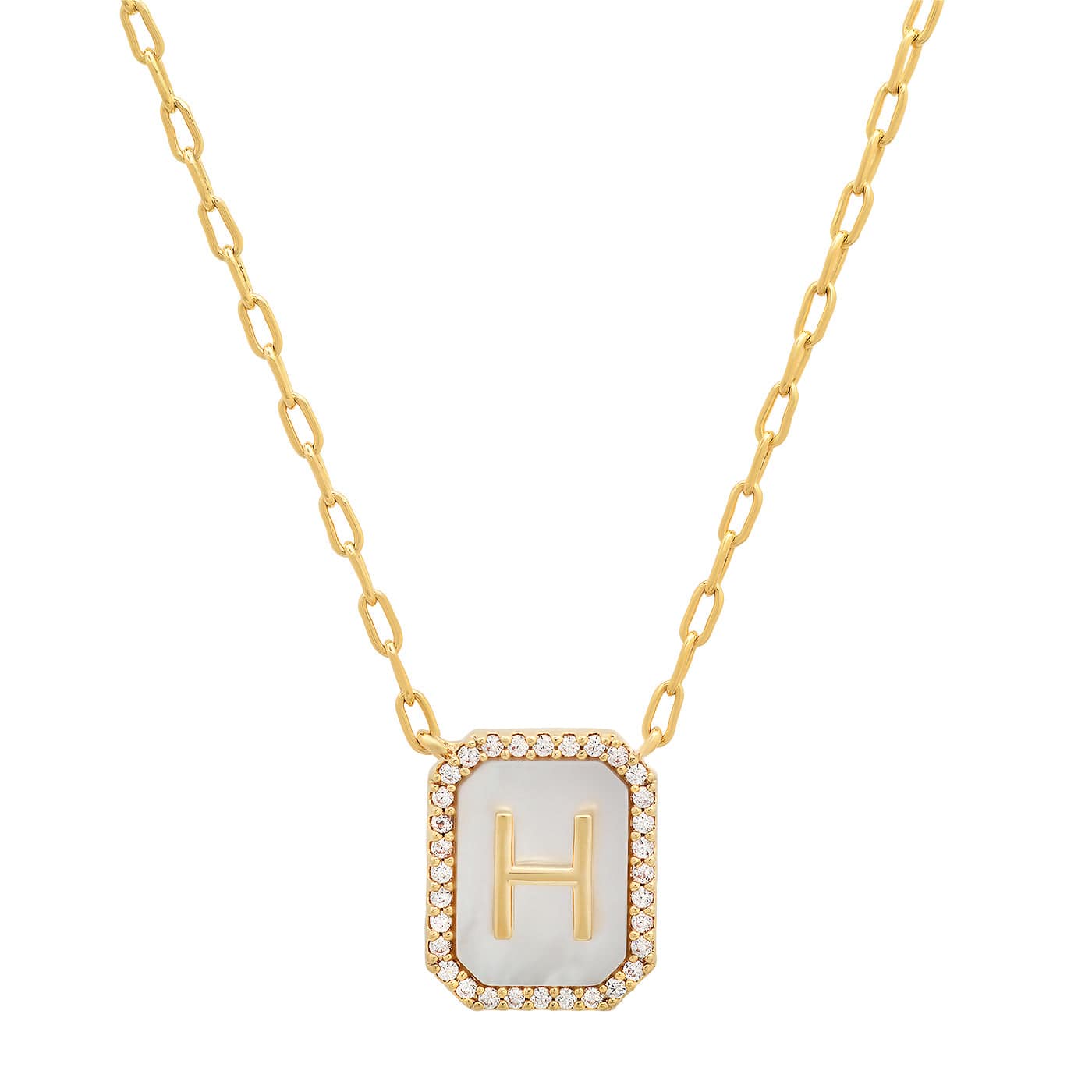 TAI JEWELRY | Mother Of Pearl Monogram Necklace | Necklace |