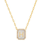 TAI JEWELRY | Mother Of Pearl Monogram Necklace | Necklace |