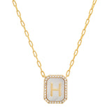 TAI JEWELRY Necklace H Mother Of Pearl Monogram Necklace