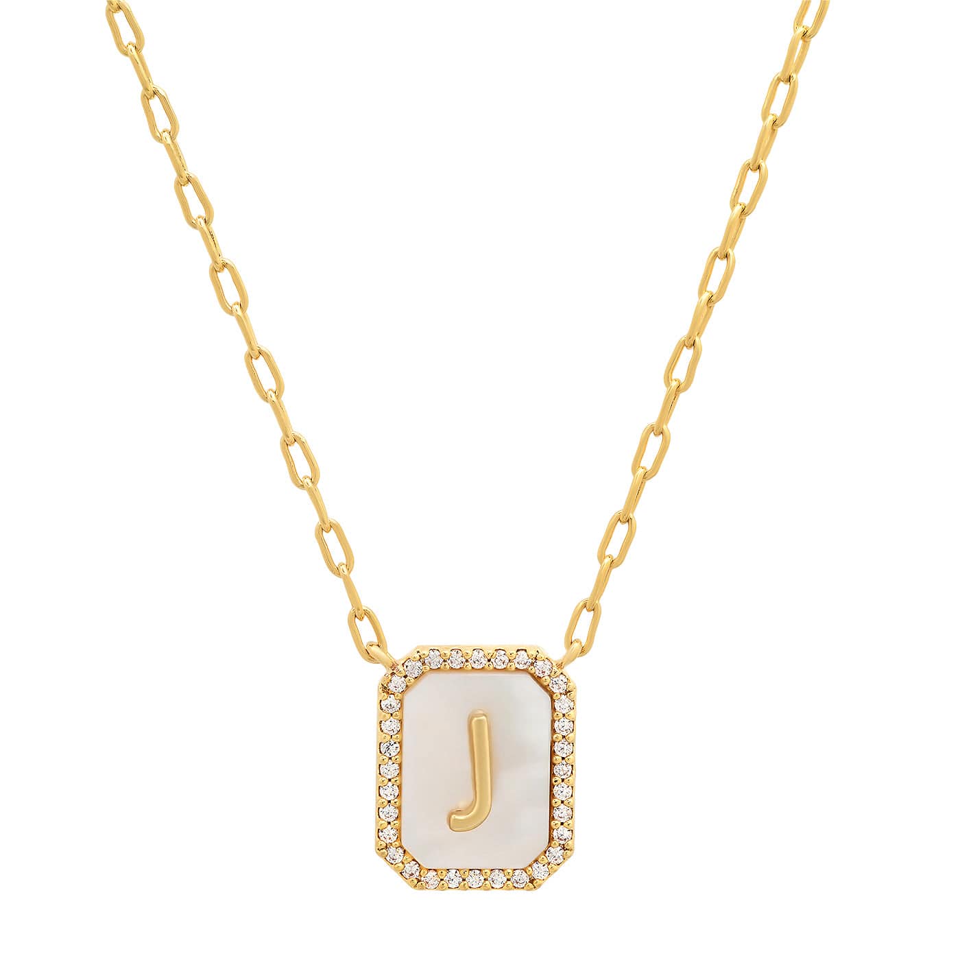 TAI JEWELRY Necklace J Mother Of Pearl Monogram Necklace