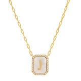 TAI JEWELRY | Mother Of Pearl Monogram Necklace | Necklace |