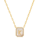 TAI JEWELRY | Mother Of Pearl Monogram Necklace | Necklace |
