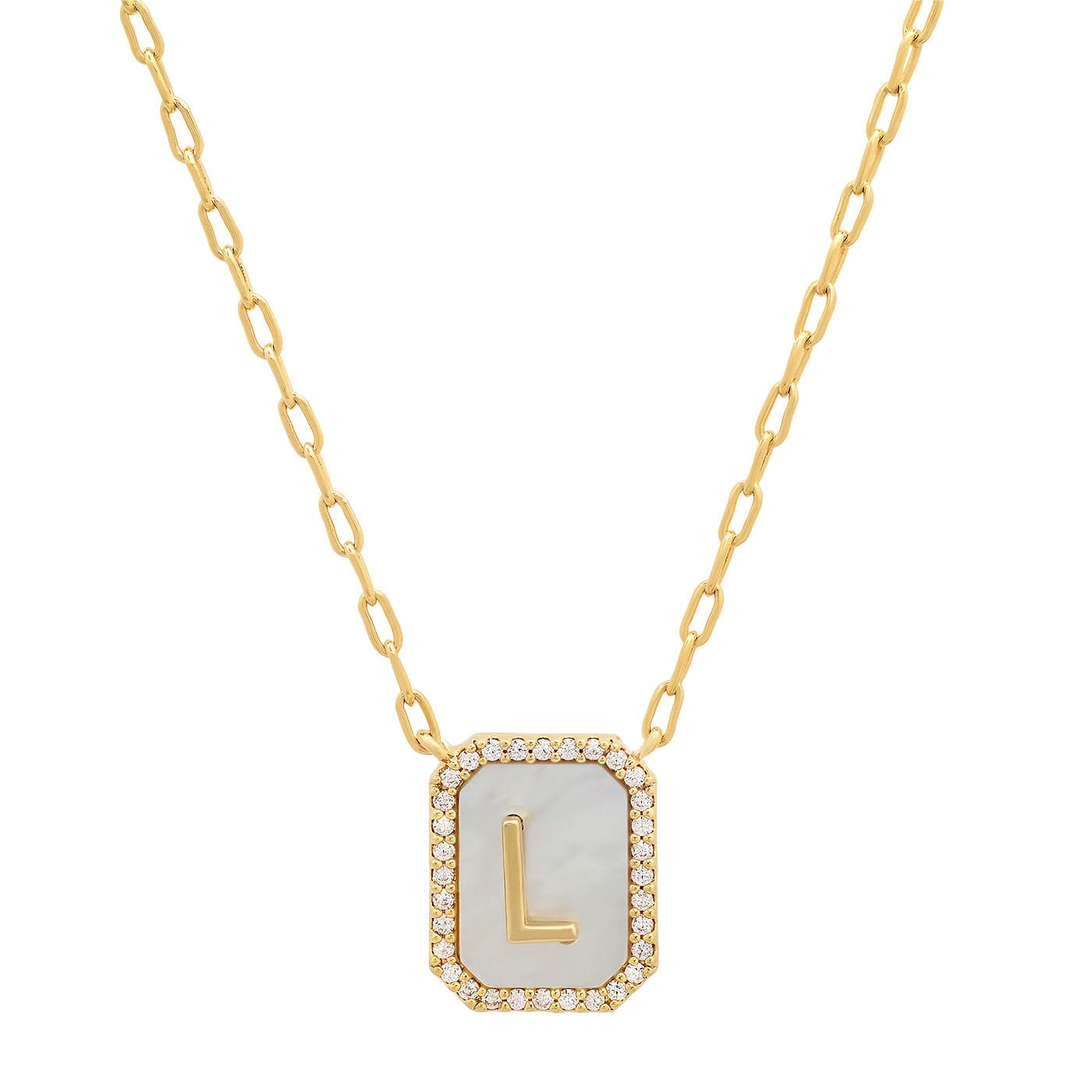 TAI JEWELRY | Mother Of Pearl Monogram Necklace | Necklace |