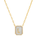 TAI JEWELRY | Mother Of Pearl Monogram Necklace | Necklace |