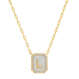 TAI JEWELRY | Mother Of Pearl Monogram Necklace | Necklace |