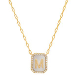 TAI JEWELRY | Mother Of Pearl Monogram Necklace | Necklace |