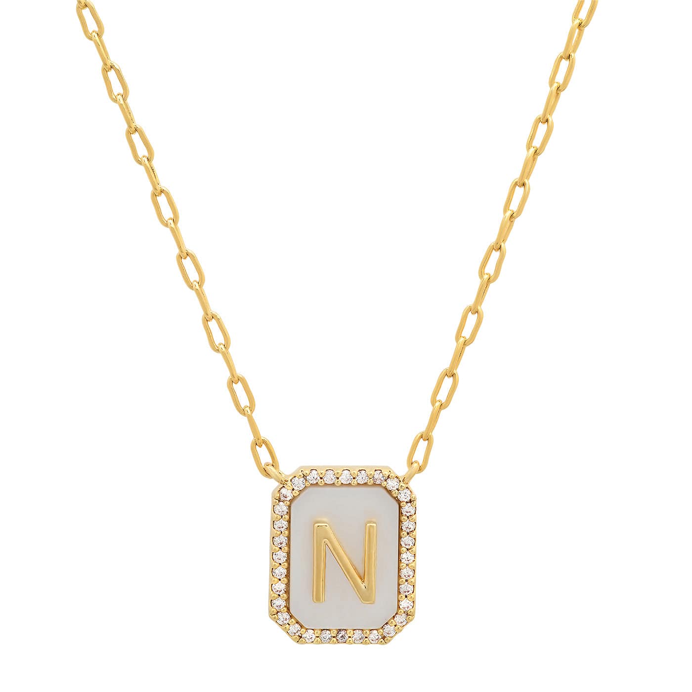 TAI JEWELRY | Mother Of Pearl Monogram Necklace | Necklace |
