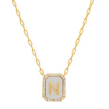 TAI JEWELRY | Mother Of Pearl Monogram Necklace | Necklace |
