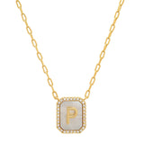 TAI JEWELRY | Mother Of Pearl Monogram Necklace | Necklace |