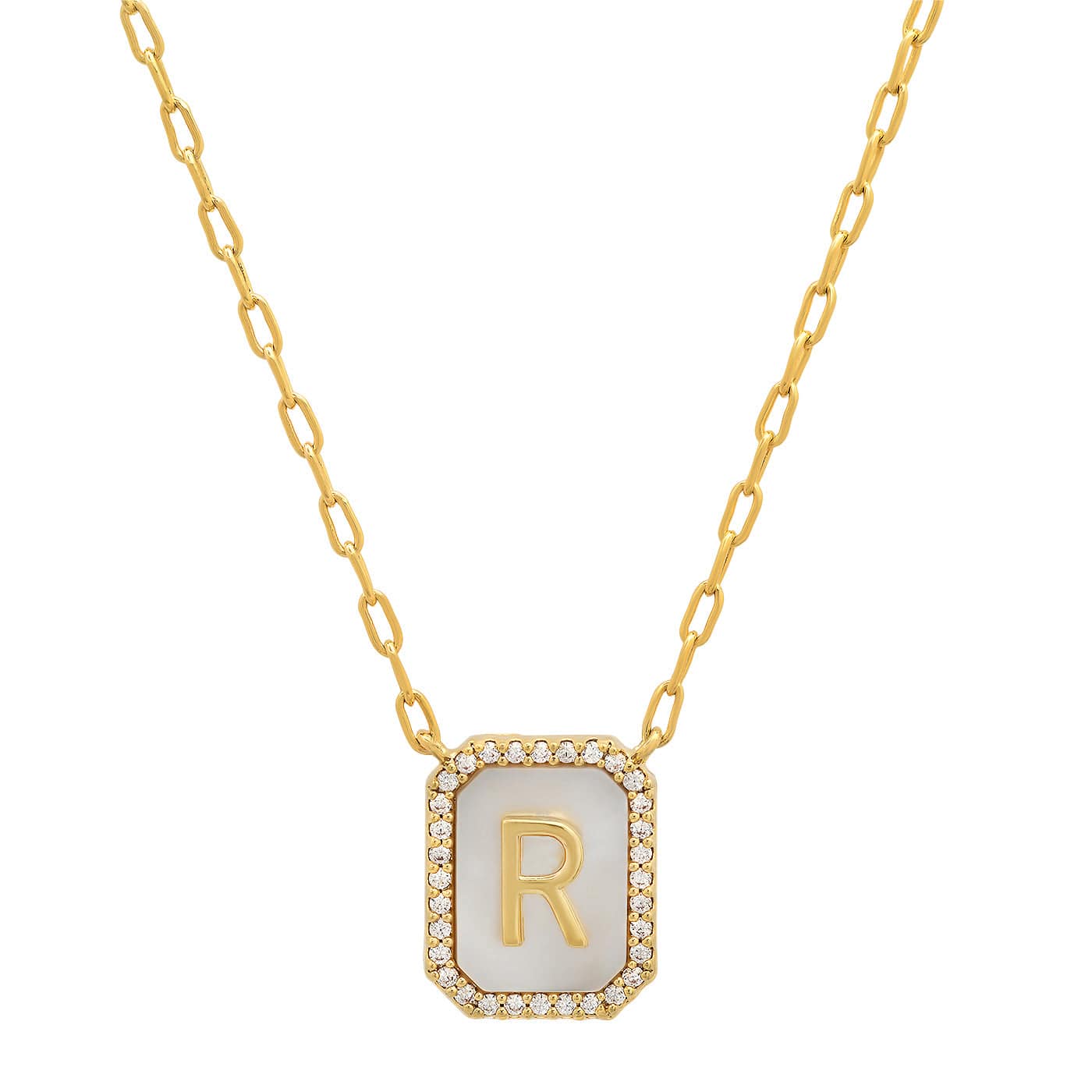 TAI JEWELRY | Mother Of Pearl Monogram Necklace | Necklace |