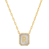 TAI JEWELRY Necklace R Mother Of Pearl Monogram Necklace