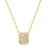 TAI JEWELRY | Mother Of Pearl Monogram Necklace | Necklace |