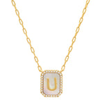 TAI JEWELRY | Mother Of Pearl Monogram Necklace | Necklace |