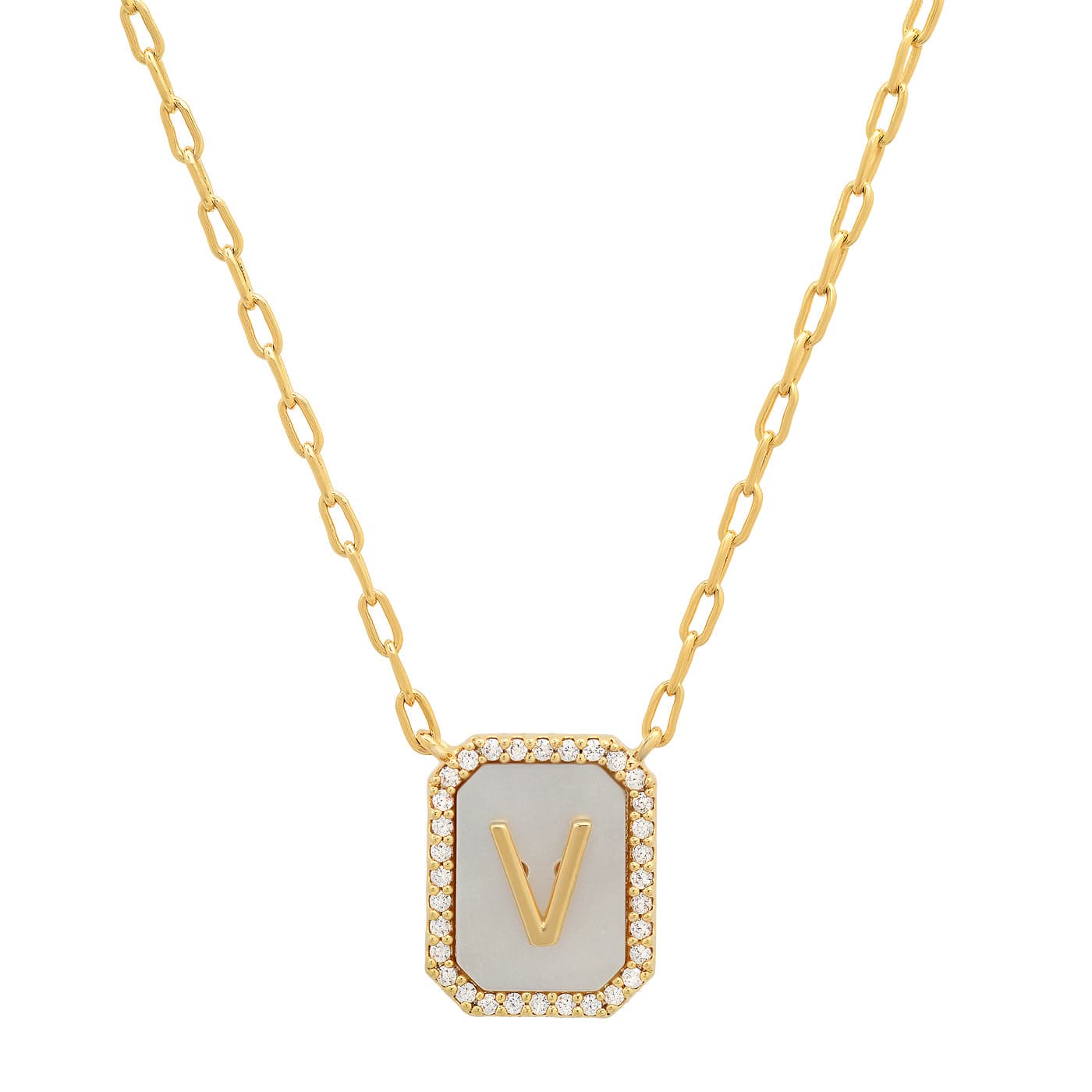 TAI JEWELRY | Mother Of Pearl Monogram Necklace | Necklace |