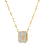 TAI JEWELRY | Mother Of Pearl Monogram Necklace | Necklace |
