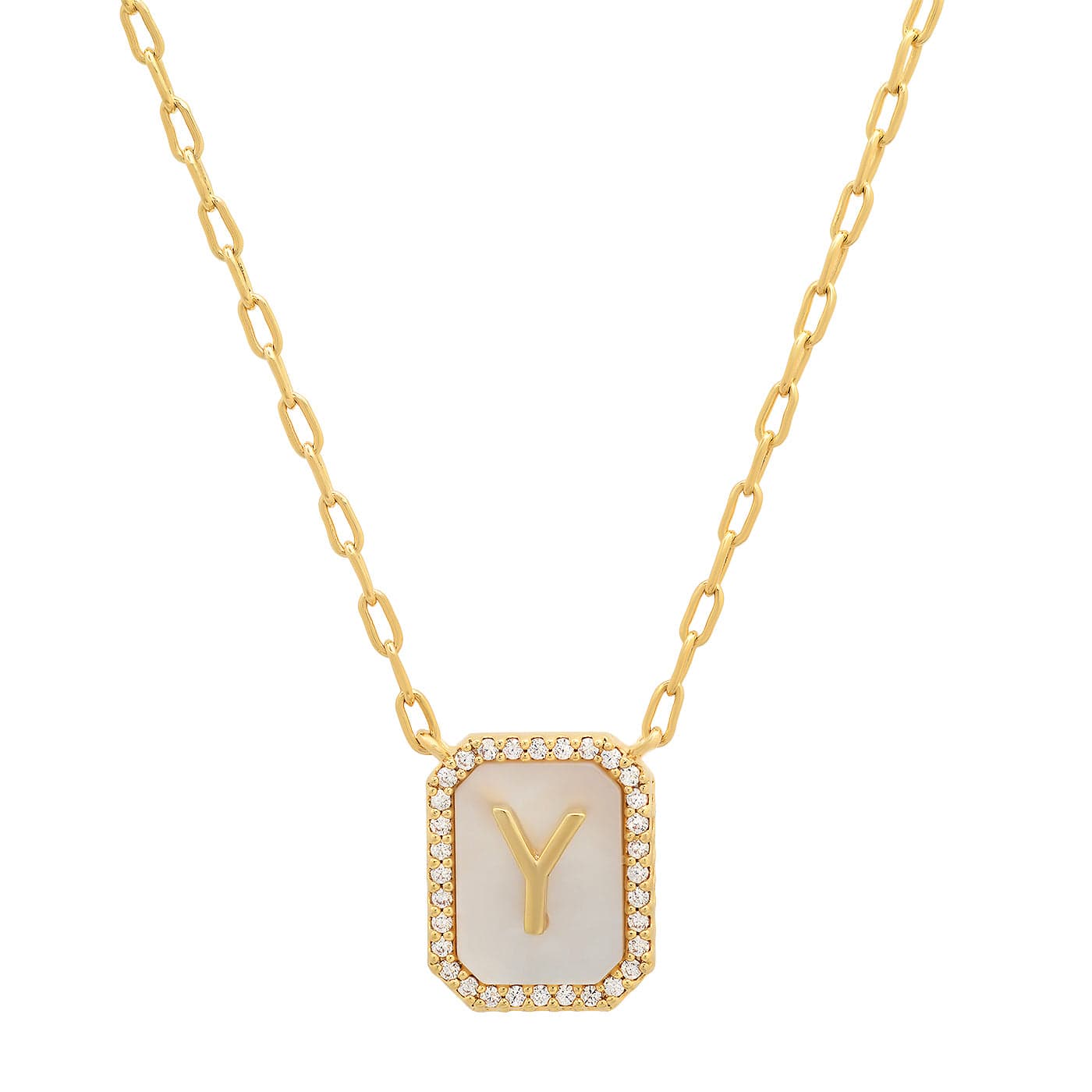 TAI JEWELRY | Mother Of Pearl Monogram Necklace | Necklace |