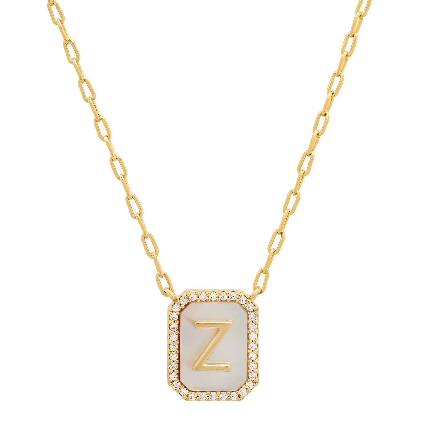 TAI JEWELRY | Mother Of Pearl Monogram Necklace | Necklace |