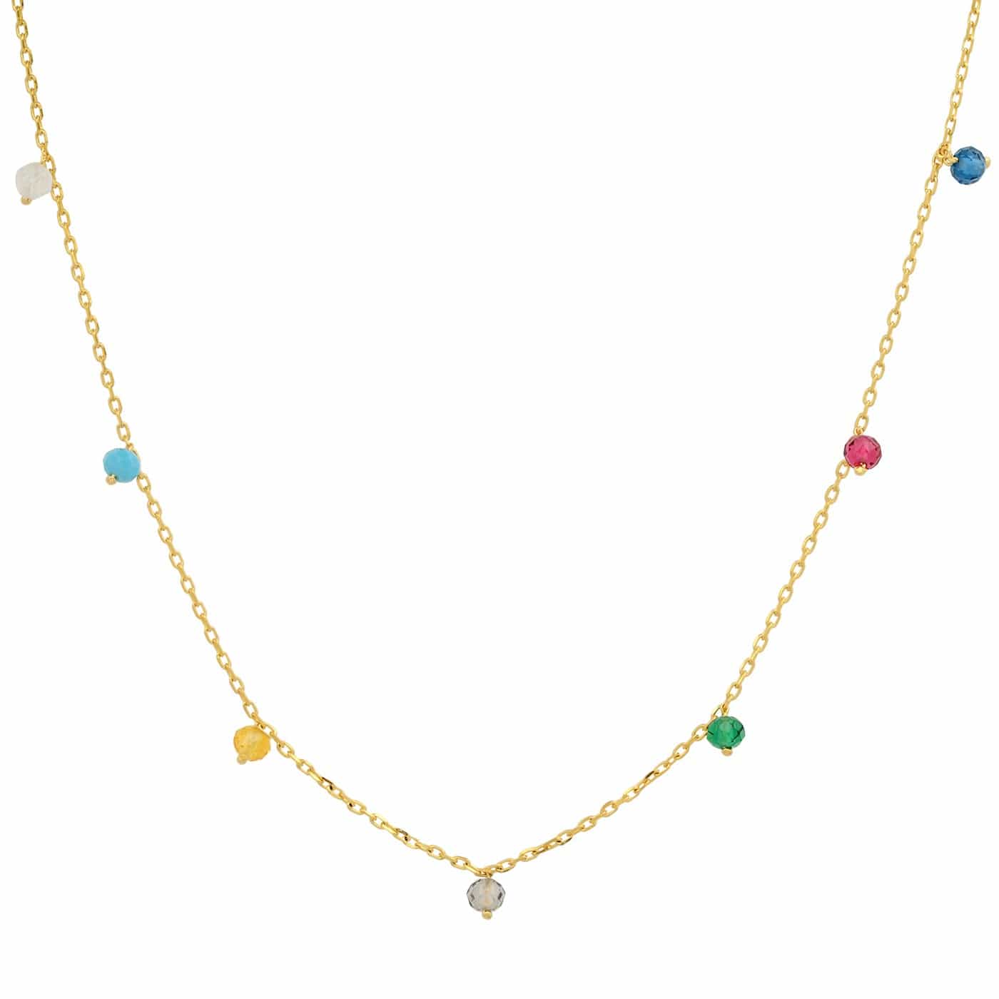 TAI JEWELRY | Multi-Colored CZ Station Necklace | Necklace |
