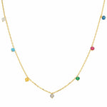 TAI JEWELRY | Multi-Colored CZ Station Necklace | Necklace |