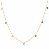 TAI JEWELRY | Multi-Colored CZ Station Necklace | Necklace |