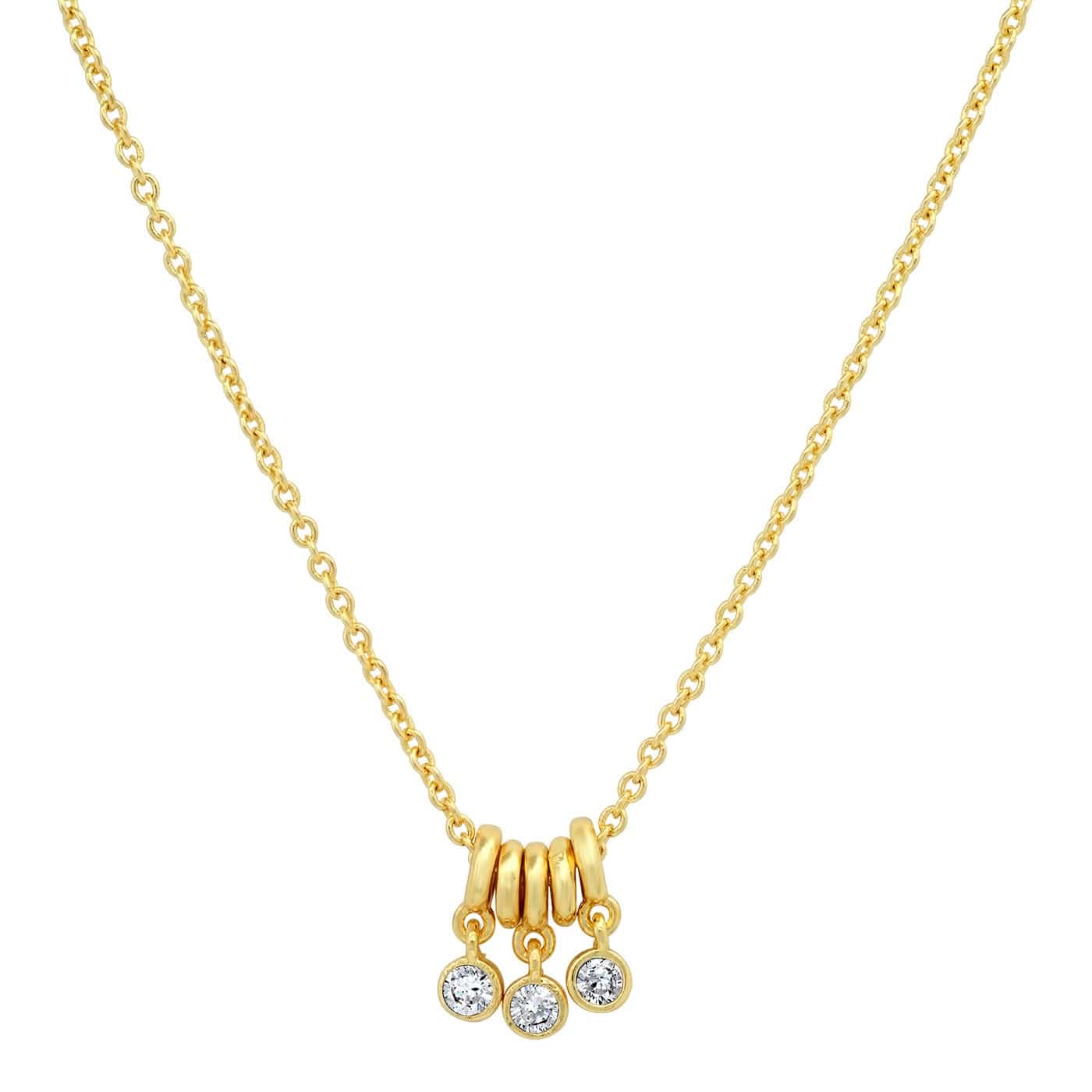 TAI JEWELRY | Necklace With CZ And Gold Ring Charms | Necklace |