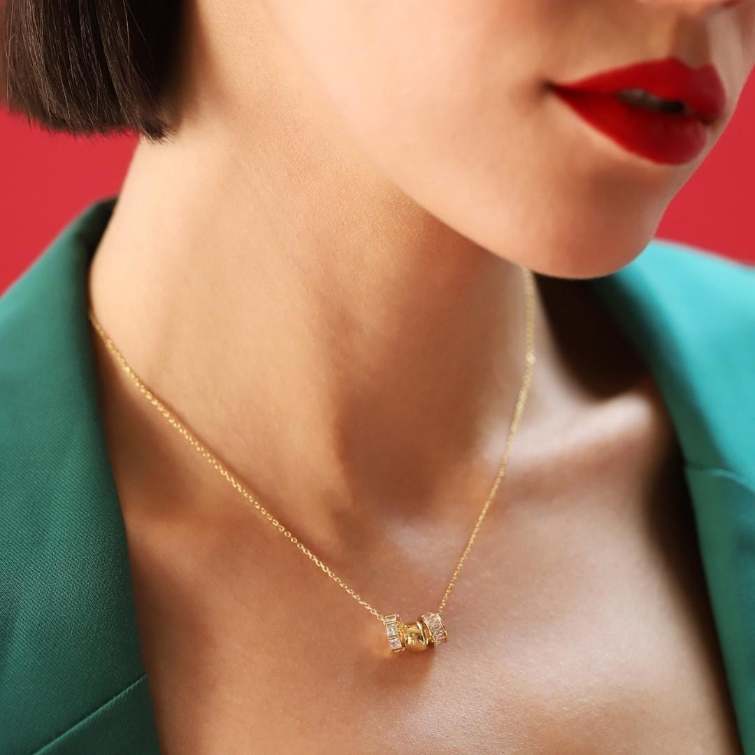 TAI JEWELRY | Necklace With CZ Rondelle Charms | Necklace |