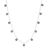 TAI JEWELRY Necklace Silver Necklace With Evil Eye Dangles