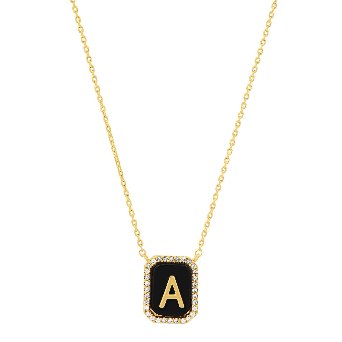TAI JEWELRY | Onyx Monogram Pendant Necklace | Necklace |