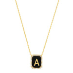 TAI JEWELRY | Onyx Monogram Pendant Necklace | Necklace |