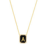 TAI JEWELRY | Onyx Monogram Pendant Necklace | Necklace |