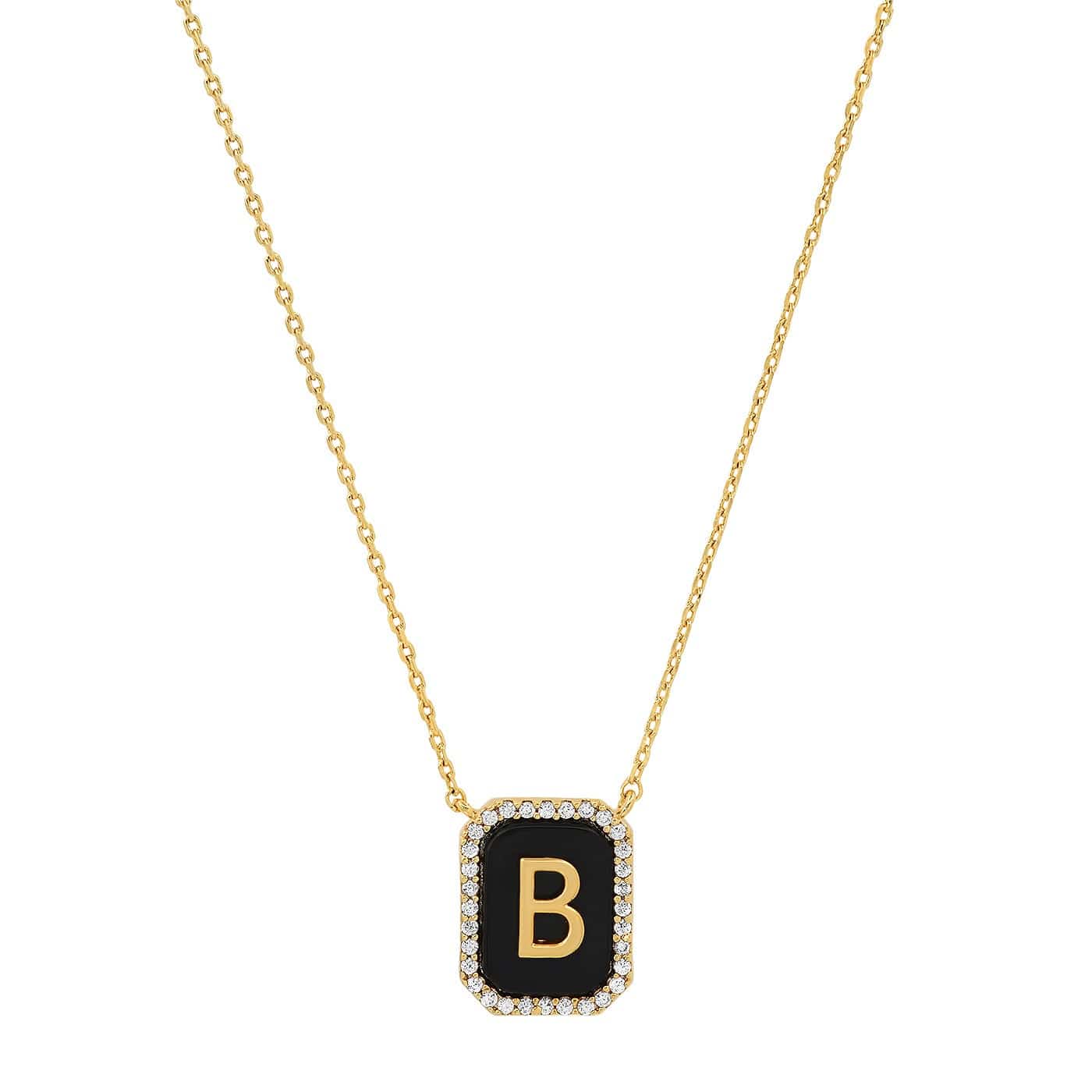 TAI JEWELRY | Onyx Monogram Pendant Necklace | Necklace |