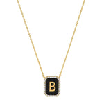 TAI JEWELRY | Onyx Monogram Pendant Necklace | Necklace |