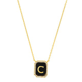 TAI JEWELRY Necklace C Onyx Monogram Pendant Necklace