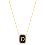 TAI JEWELRY Necklace D Onyx Monogram Pendant Necklace