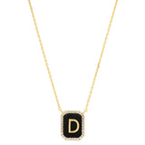 TAI JEWELRY | Onyx Monogram Pendant Necklace | Necklace |