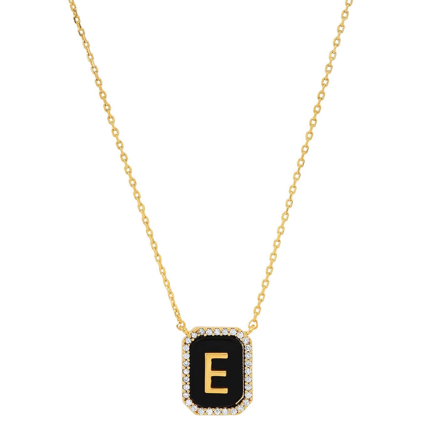 TAI JEWELRY | Onyx Monogram Pendant Necklace | Necklace |
