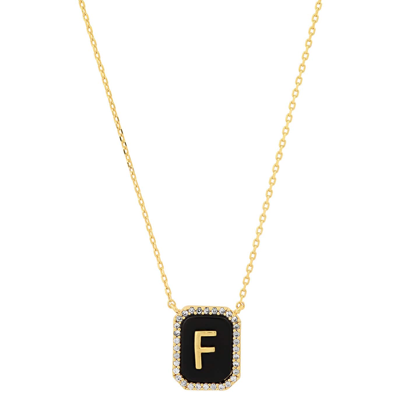 TAI JEWELRY | Onyx Monogram Pendant Necklace | Necklace |