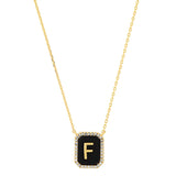 TAI JEWELRY | Onyx Monogram Pendant Necklace | Necklace |