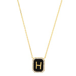 TAI JEWELRY | Onyx Monogram Pendant Necklace | Necklace |