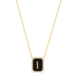 TAI JEWELRY | Onyx Monogram Pendant Necklace | Necklace |
