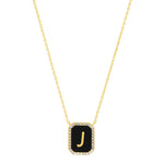 TAI JEWELRY | Onyx Monogram Pendant Necklace | Necklace |