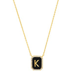 TAI JEWELRY Necklace K Onyx Monogram Pendant Necklace