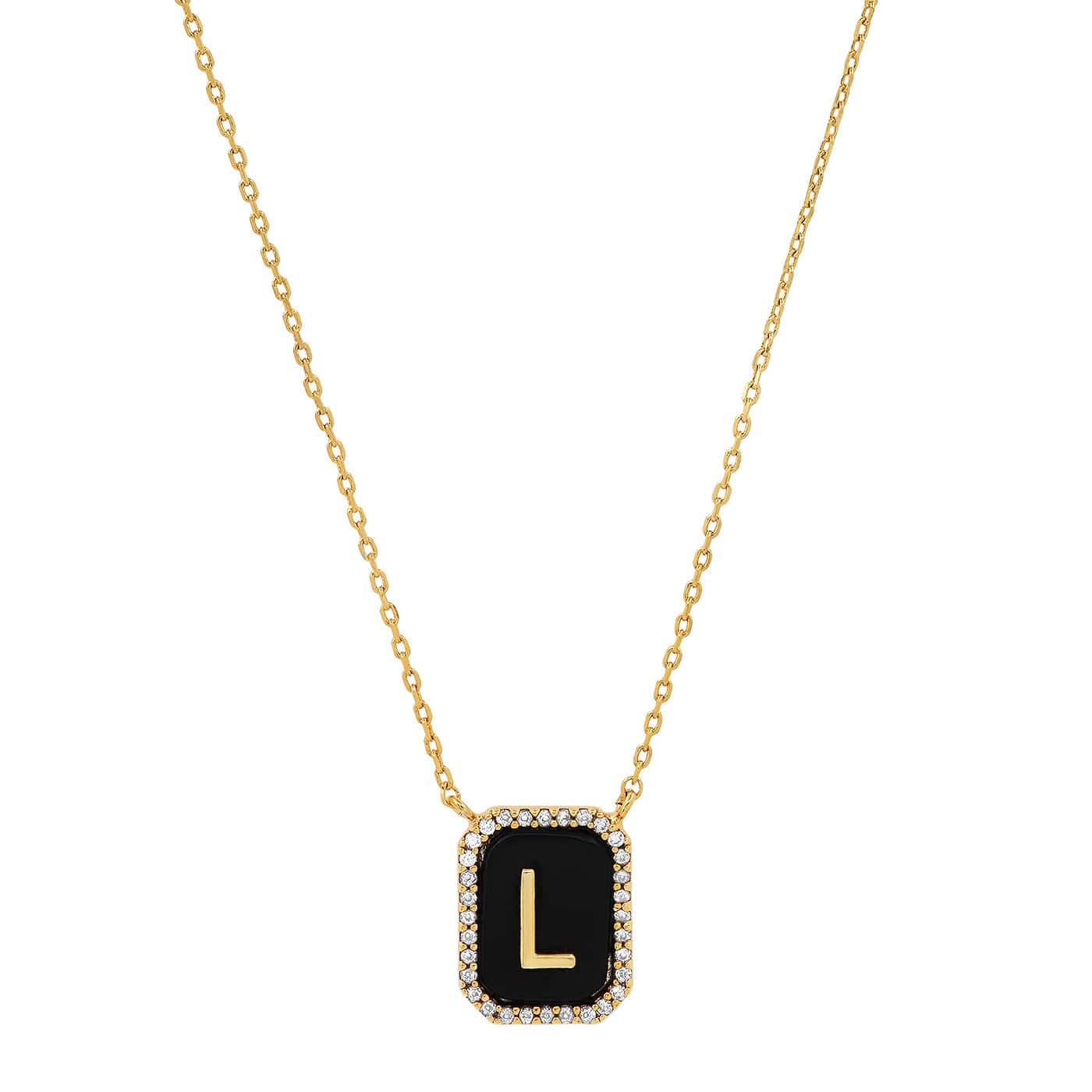 TAI JEWELRY Necklace L Onyx Monogram Pendant Necklace