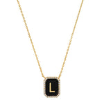 TAI JEWELRY | Onyx Monogram Pendant Necklace | Necklace |